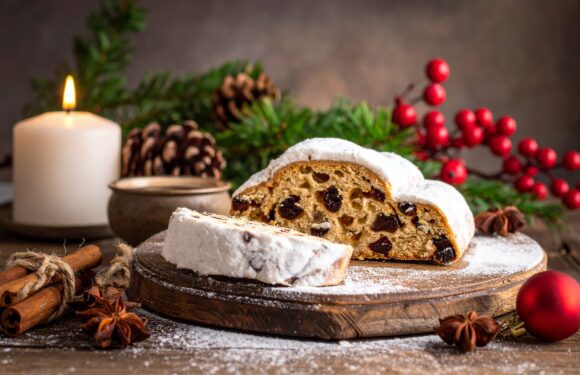 Köstlicher Christstollen und Gebäck zum Fest